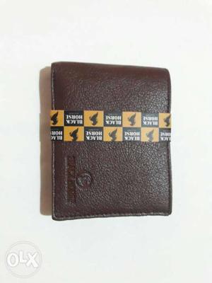 Black Black Horse Leather Bi-fold Wallet