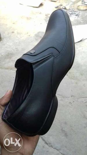 Black Leather Slip-on Shoe