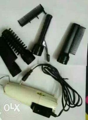 Black and White Hair dryer with equipments