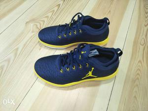 Blue And Yellow Air Jordan Basketball Sneakers