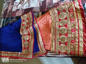 Brown, Red, And Pink Floral Lehenga And Dupatta