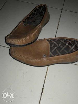 Brown loafers, size 8