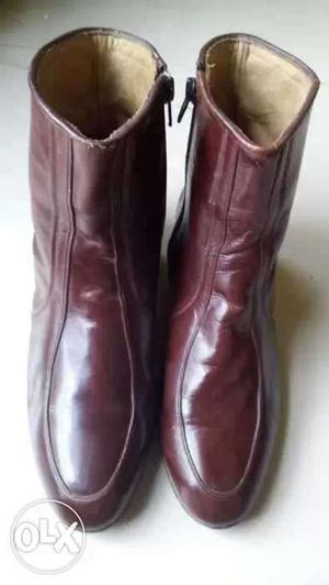 Imported leather, high neck shoe, colour Brown,