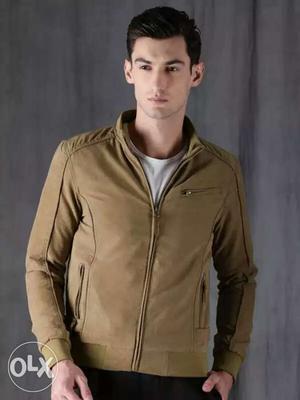 Men's Brown Zippered Jacket,Brought it for /- from