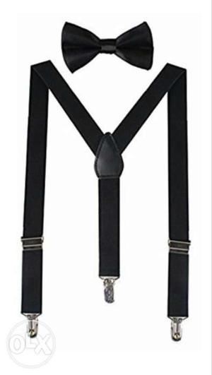 Mens suspender belt& Bow(sky touch-Black-large)unujde new