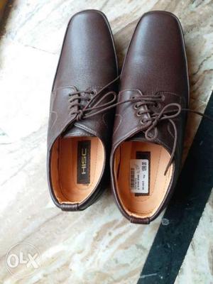 Pair Of Brown Leather HISC Dress Shoes