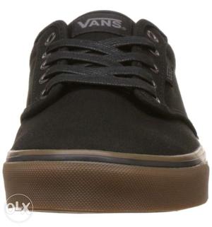 Paired Black And Brown Vans Authentic Shoe