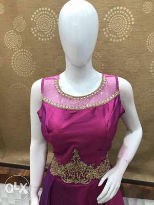 Party wear gown with hand work