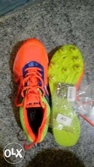 Running shoe with spikes not used even once size-9