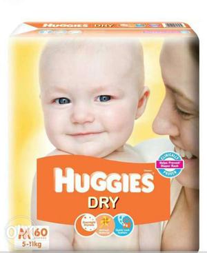 [Sealed Pack] Huggies Diapers Size M - 60 Count (MRP Rs.730)