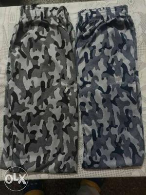 Two Black-and-gray Camouflage Pants
