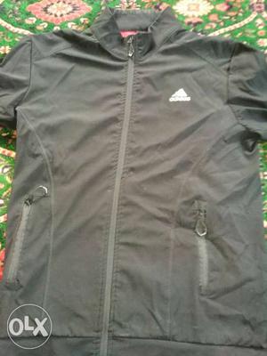 White And Gray Adidas Zip-up Jacket