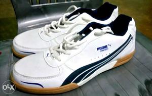 White-black-brown Puma Low-top Sneakres size7