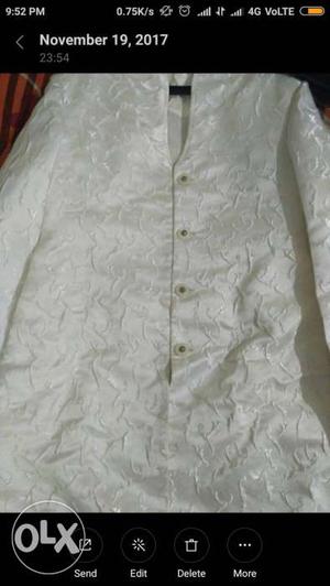 White indo western sherwani one time use only