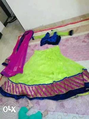Women's Green And neavy blue lehenga for sale only for