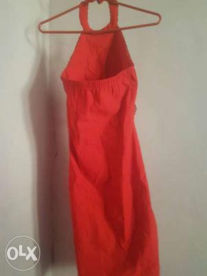 Women's Red Halter Neckline Dress