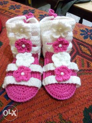 New and fresh 5 yeal old girl fancy woolen shoes