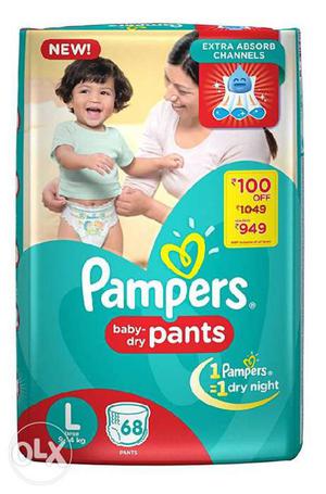 New pampers baby dry pants L-size 68pcs, Fixed price