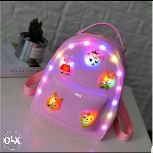 Pink Backpack With LED Lights