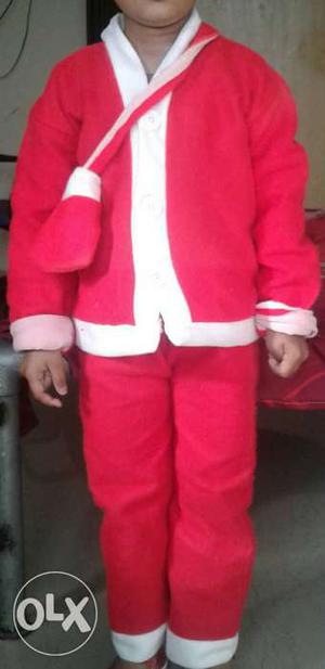 Santa uniform with cap for 4 to 5 year child