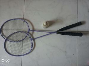 2 Badminton racquets and shuttle