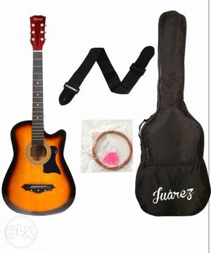 Brown And Black Acoustic Guitar With Bag