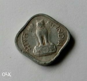Indian old 1 paisa coin.