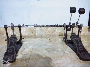 Kaps Black And Silver Double Drum Pedals
