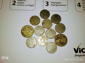 Old 10 paise And 25 Paise Coins