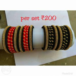 Pair Of Black And Red Bracelets