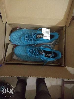 Pair Of Blue Adidas Bounce With Box