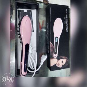Pink Fast Hair Straightener With Box