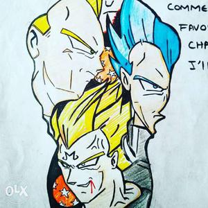 Vegeta all forms hand made drawing for sale..