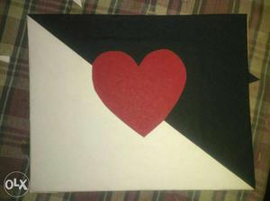 White, Black, And Red Heart Decor