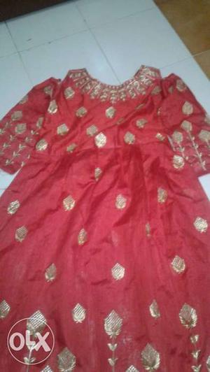 Women's Red And Brown Kameez