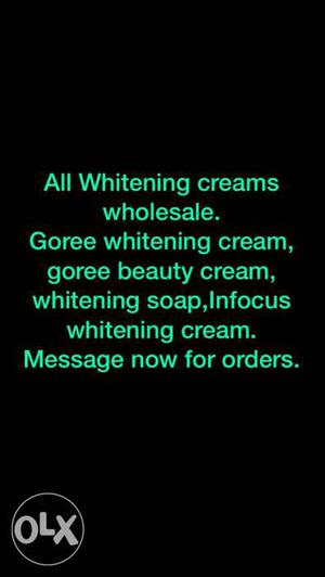 All whitening creams for wholesale. minimum 2