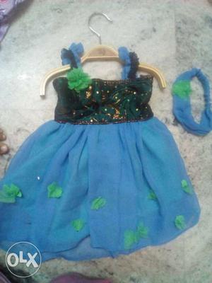 Baby frock with matching hairband