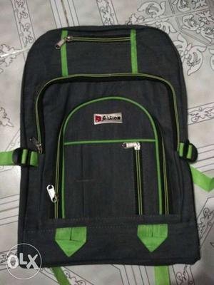Black And Green Trim Backpack