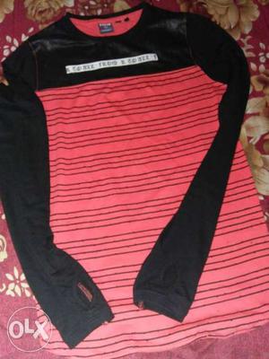 Black And Red Long-sleeve Shirt