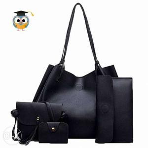 Black Shoulder Bag, Clutch Bag, Purse, Crossbody Bag Set 999