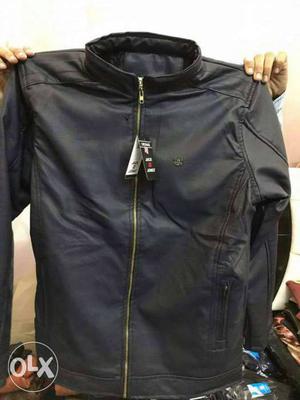 Black Turtleneck Zip-up Jacket
