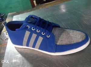 Blue And Gray Adidas Low-top Sneaker