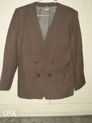 Brown Double-breasted Blazer