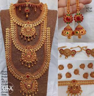 Brown Drop Necklace With Jhumka Earrings