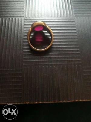 Gold-colored Ruby Encrusted Ring