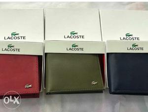 Lacoste wallets. 3 colors available. fixed price