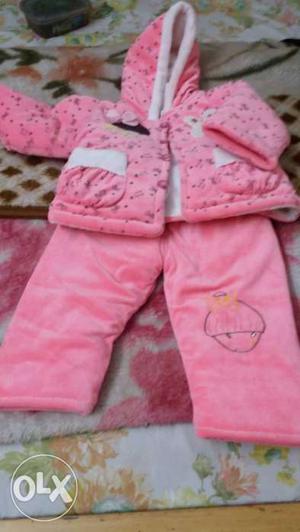 Pink colour winter dress for girls for 9to 12