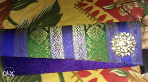 Purple And Green Floral Head Scarf