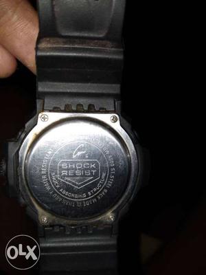 Round Silver Casio Digital Watch With Link Bracelet