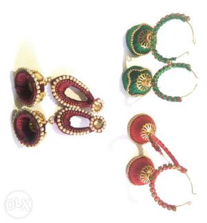 Silk thread earings. Rs 150per pair